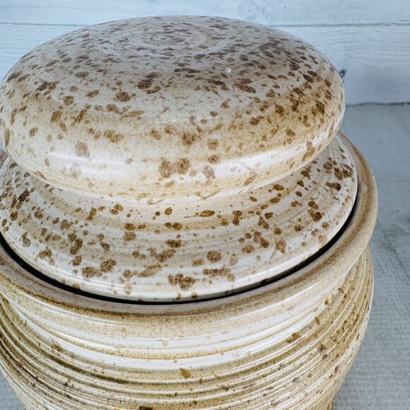 Vintage GT Mark 600/111 Speckle Rustic Farmhouse Canadian Stoneware Canister Jar - Picture 14 of 16